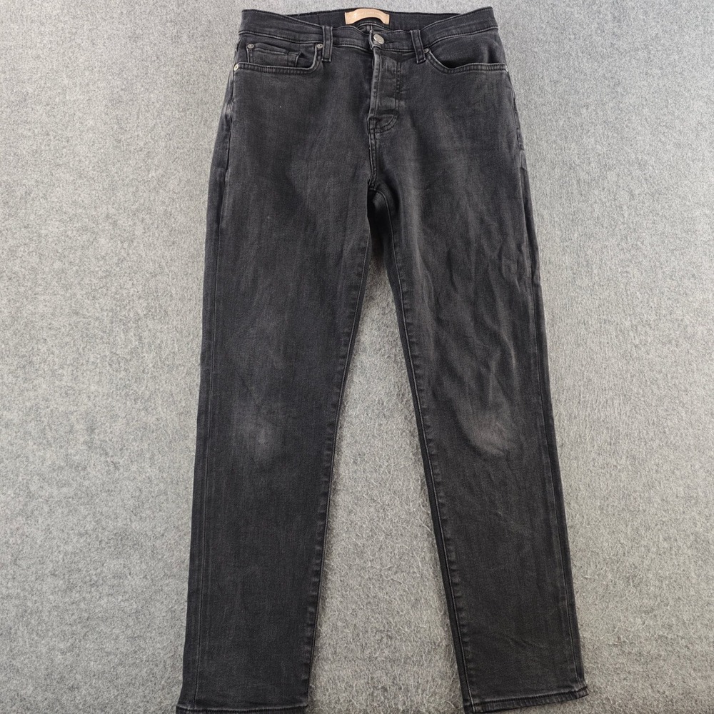 7 For All Mankind Luxe Vintage Jeans Womens 27 Black Ankle Skinny Button Fly